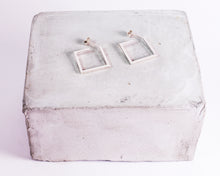 Load image into Gallery viewer, Small Square Hoops - Recycled Sterling Silver
