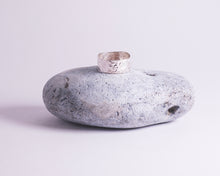 Load image into Gallery viewer, Wide Hammered Band Ring - Recycled Sterling Silver