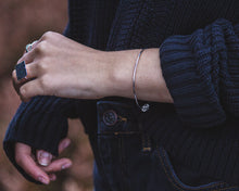 Load image into Gallery viewer, Bangle with Hoops - Recycled Sterling Silver
