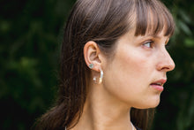 Load image into Gallery viewer, Flat Brushed Hoops - Recycled Sterling Silver