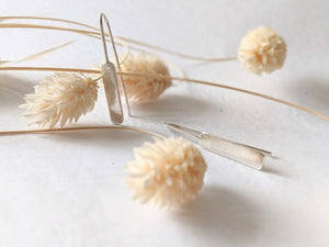 Brushed Bar Threader Earrings - Recycled Sterling Silver