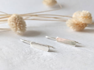 Brushed Bar Threader Earrings - Recycled Sterling Silver