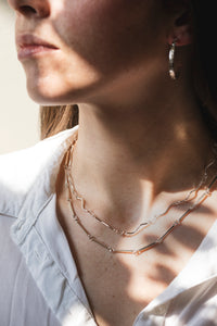 Square Wire Chain Necklace - Recycled Silver