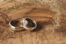 Load image into Gallery viewer, Thick Hammered D Band - Recycled Sterling Silver