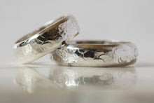 Load image into Gallery viewer, Thick Hammered D Band - Recycled Sterling Silver