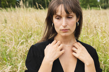 Load image into Gallery viewer, Flat Brushed Hoops - Recycled Sterling Silver