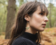 Load image into Gallery viewer, Hammered Rectangle Stud Earrings - Recycled Sterling Silver