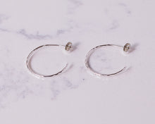 Load image into Gallery viewer, Small Hammered Hoops - Recycled Sterling Silver