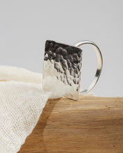 Load image into Gallery viewer, Hammered Square Ring - Recycled Sterling Silver
