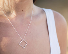 Load image into Gallery viewer, Square Necklace - Recycled Sterling Silver
