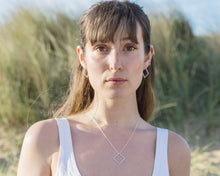 Load image into Gallery viewer, Small Square Hoops - Recycled Sterling Silver
