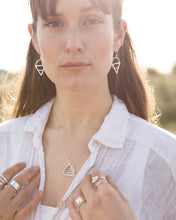 Load image into Gallery viewer, Geometric Drop Earrings - Recycled Sterling Silver
