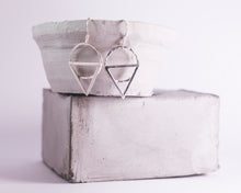Load image into Gallery viewer, Geometric Drop Earrings - Recycled Sterling Silver
