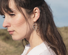 Load image into Gallery viewer, Geometric Drop Earrings - Recycled Sterling Silver
