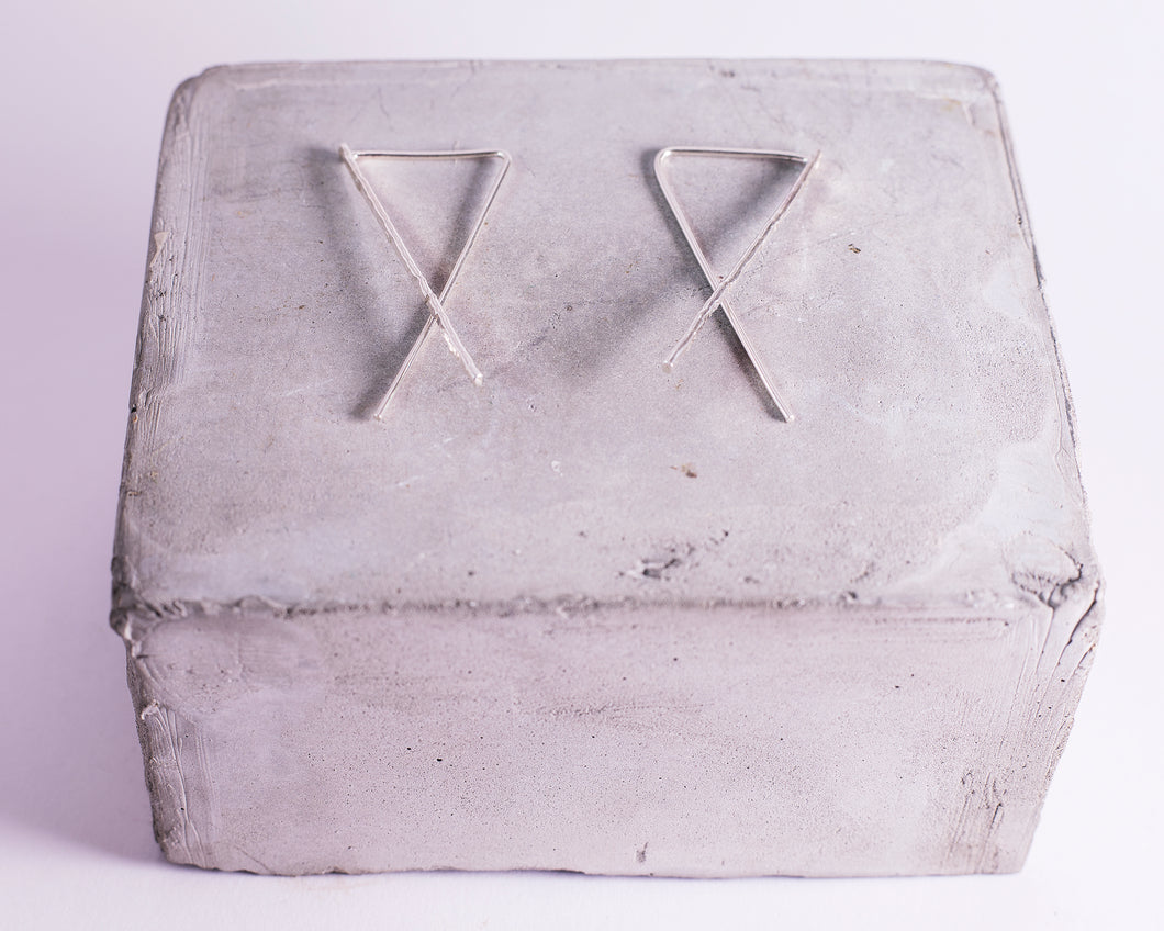 Cross Threader Earrings - Recycled Sterling Silver