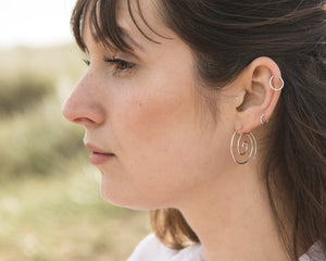 Swirl Threader Earrings - Recycled Sterling Silver