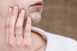 Dotted Triangle Ring - Recycled Sterling Silver