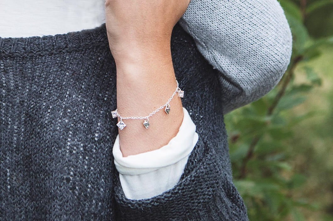 Celestial Squares Bracelet - Recycled Sterling Silver