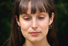 Load image into Gallery viewer, Hammered Heart Hoops - Recycled Sterling Silver
