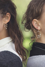Load image into Gallery viewer, Embellished Drop Hoops - Recycled Sterling Silver
