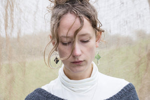 Textured Square Statement Hoops - Recycled Sterling Silver