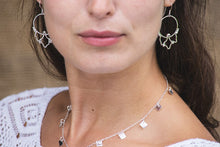 Load image into Gallery viewer, Embellished Drop Hoops - Recycled Sterling Silver
