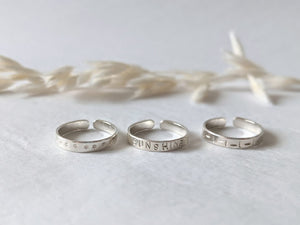 Summer Prints Midi/Toe Ring - Set or Singular - Recycled Sterling Silver