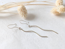 Load image into Gallery viewer, Wave Drop Earrings - Recycled Sterling Silver
