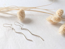 Load image into Gallery viewer, Wave Drop Earrings - Recycled Sterling Silver
