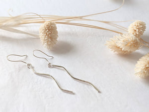 Wave Drop Earrings - Recycled Sterling Silver
