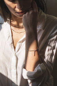 Square Wire Chain Necklace - Recycled Silver
