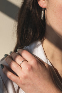 Brushed Bar Threader Earrings - Recycled Sterling Silver