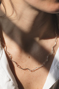 Wave Chain Necklace - Recycled Sterling Silver