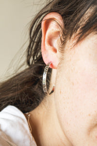 Abstract Print Hoops - Recycled Sterling Silver