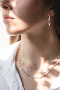 Abstract Print Hoops - Recycled Sterling Silver