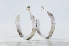 Load image into Gallery viewer, Flat Brushed Hoops - Recycled Sterling Silver
