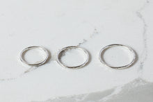 Load image into Gallery viewer, Thin Hammered Band Ring - Recycled Sterling Silver
