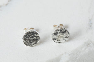 Full Moon Stud Earrings - Recycled Sterling Silver