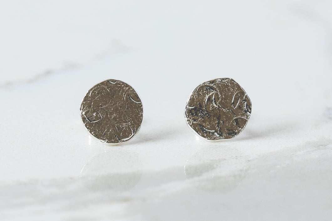 Full Moon Stud Earrings - Recycled Sterling Silver