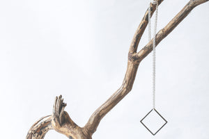 Square Necklace - Recycled Sterling Silver
