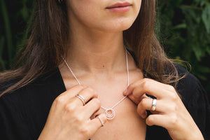 Concentric Circles Necklace - Recycled Sterling Silver