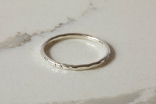 Load image into Gallery viewer, Thin Hammered Band Ring - Recycled Sterling Silver
