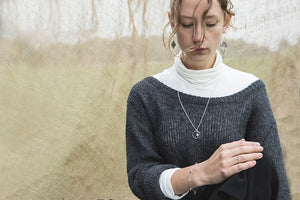 Textured Square Statement Hoops - Recycled Sterling Silver