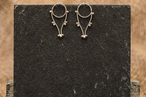 Dotted Drops Stud Earrings - Recycled Sterling Silver