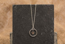 Load image into Gallery viewer, Textured Square Hoop Necklace - Recycled Sterling Silver
