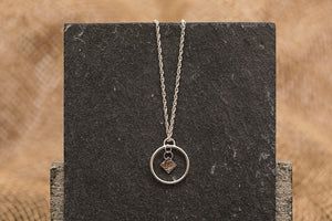 Textured Square Hoop Necklace - Recycled Sterling Silver