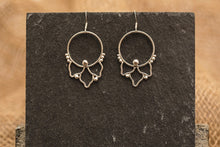 Load image into Gallery viewer, Embellished Drop Hoops - Recycled Sterling Silver
