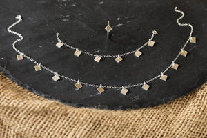Celestial Squares Necklace - Recycled Sterling Silver