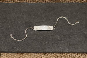 Hammered Bar Bracelet - Recycled Sterling Silver (Personalise Option Available)