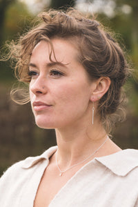 Drop Bar Earrings - Recycled Sterling Silver
